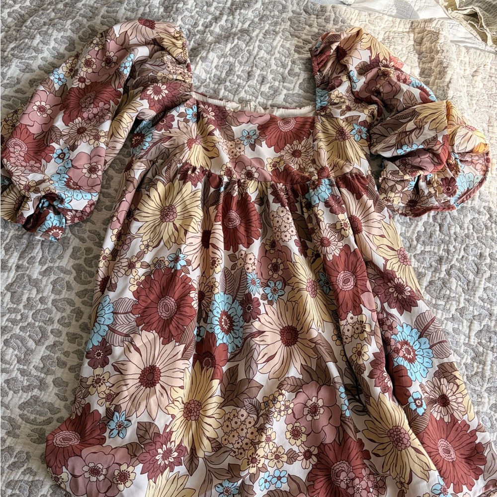 Floral Puff Sleeve Mini Dress